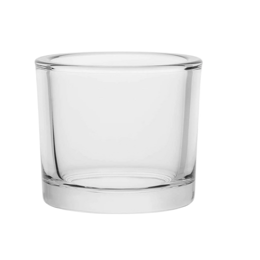 Round Candle Glass | Clear Heavy Glass Cylinder 80 × 90 mm