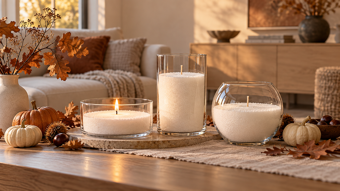Herbstdeko mit Kerzen: 7 einfache Ideen mit Kerzensand