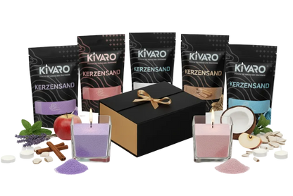Candle Sand Gift Box – 5 Scents of Your Choice with 2 Glasses